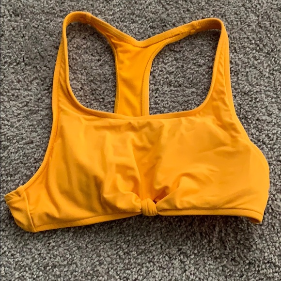 Knotted yellow bathing suit top - Picture 1 of 2